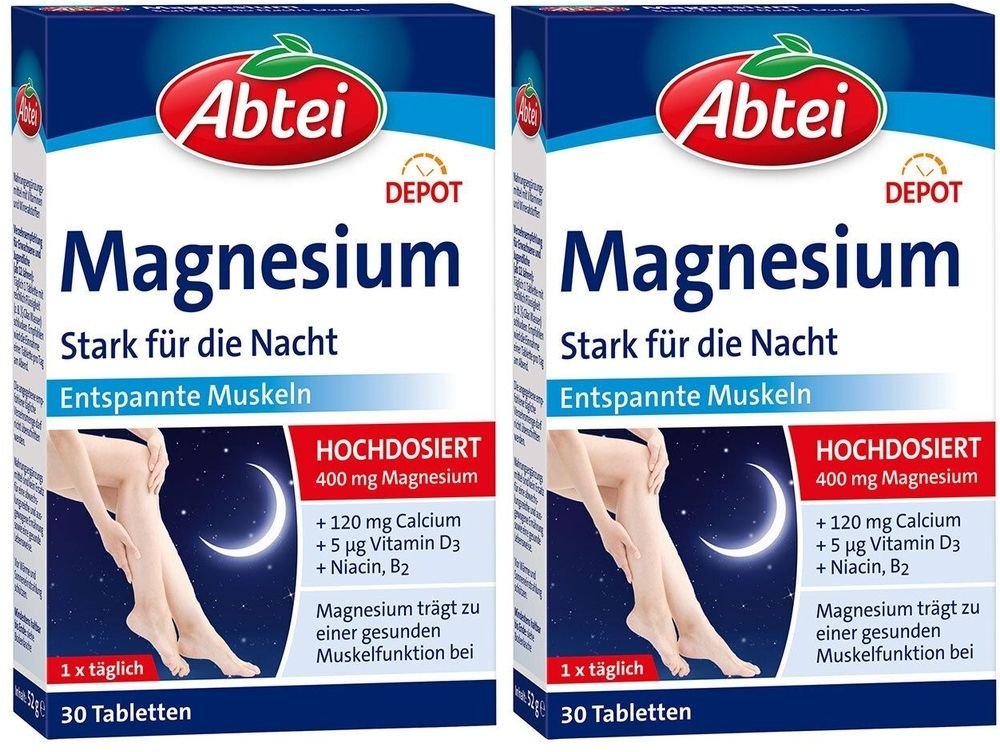 Abtei Magnesium Stark für die Nacht Depot Tabl.TF 2x 2x30 St Tabletten