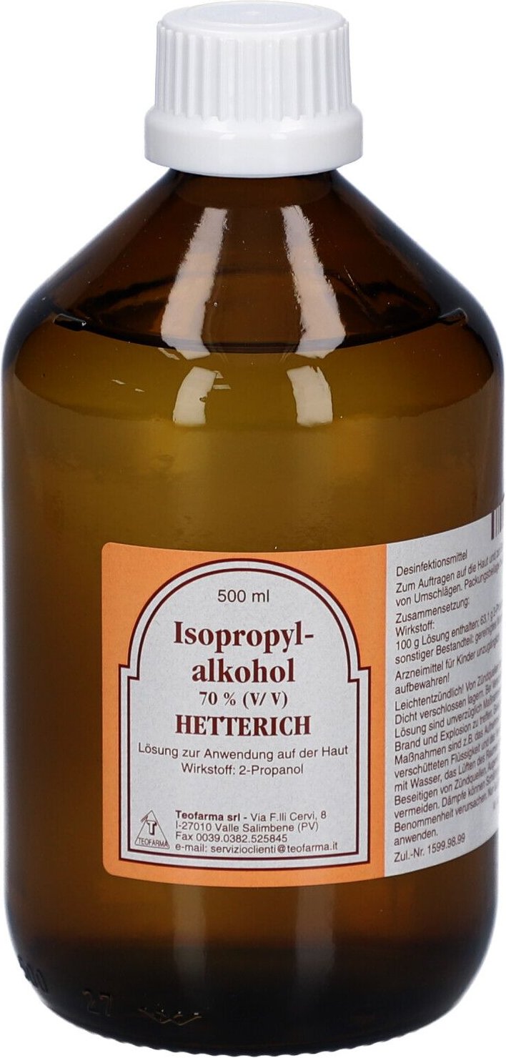 Thumbnail - Isopropylalkohol 70% V/V Hetterich 500 ml Lösung