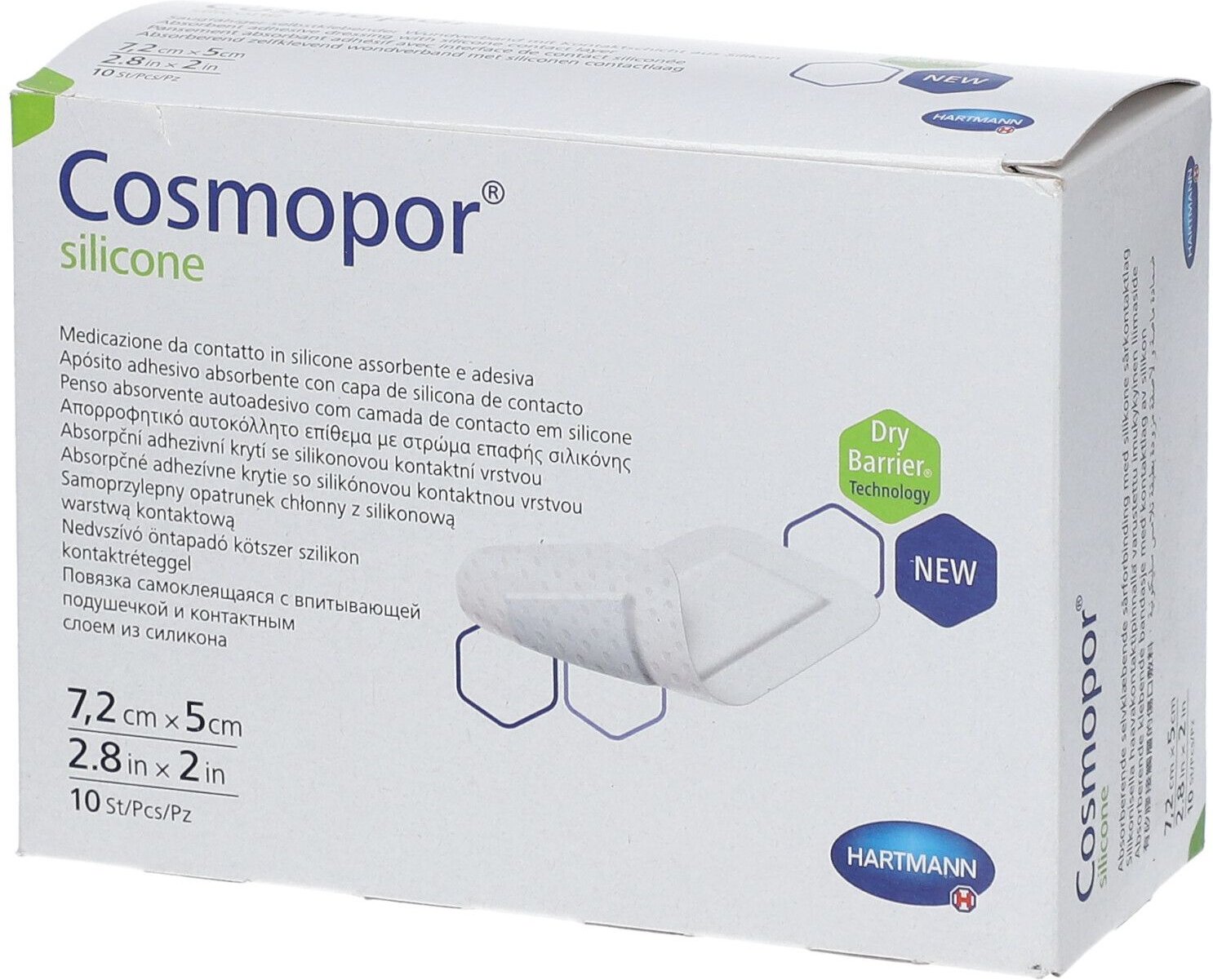 Hartmann Cosmopor Silicone 7,2 x 5 cm 901106 10 St Verband