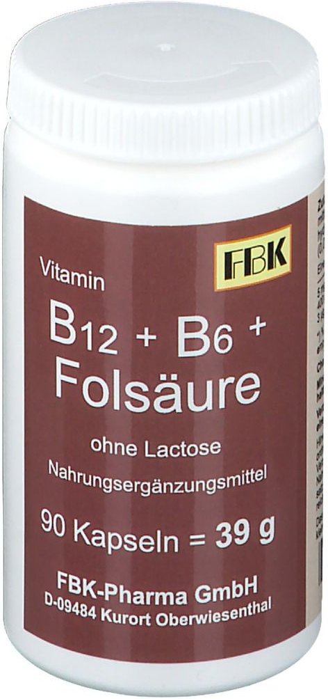 B12 + B6 + Folsäure ohne Lactose Kapseln