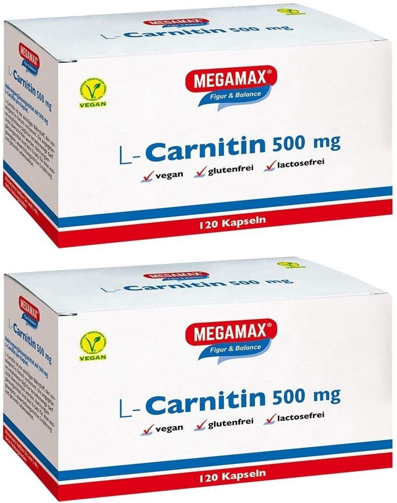 L-Carnitin 500Mg MEGAMAx x2 2x120 St Kapseln
