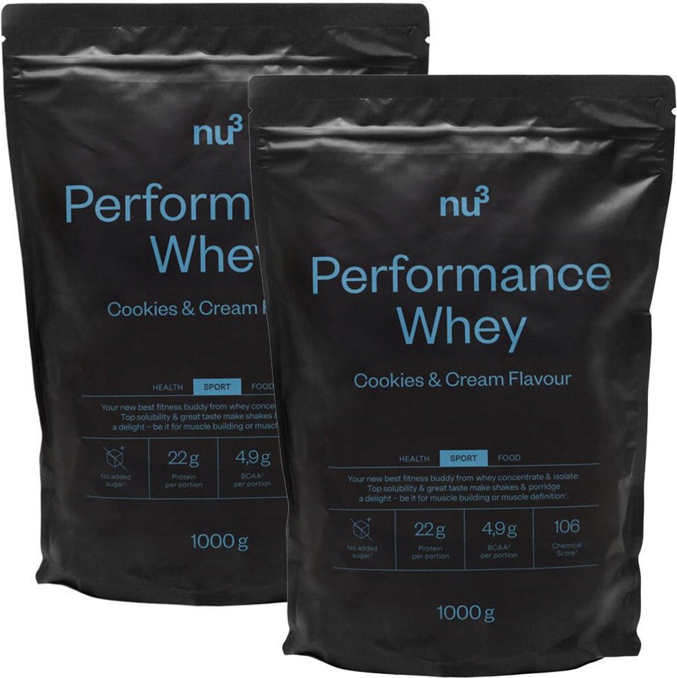nu3 Performance Whey, Cookies-Cream, Pulver 2x1000 g