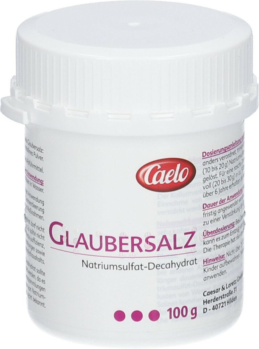 Glaubersalz Caelo HV-Packung 100 g Pulver