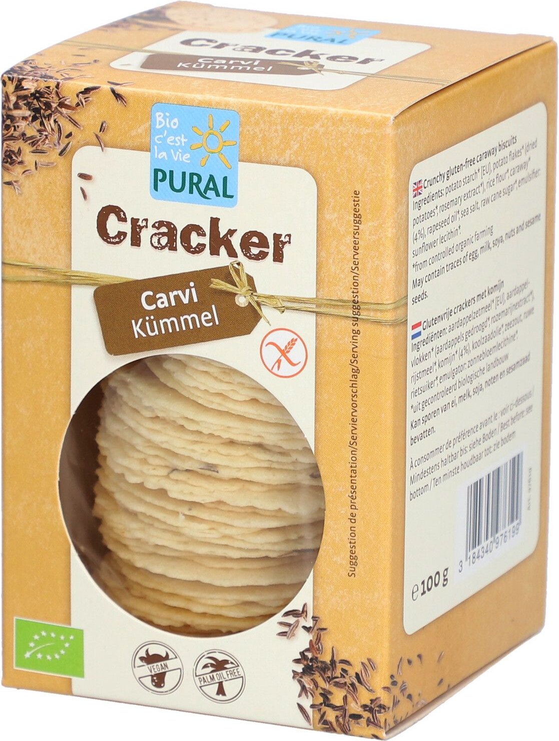 Pural Cräcker Kümmel glutenfrei 100 g Futter