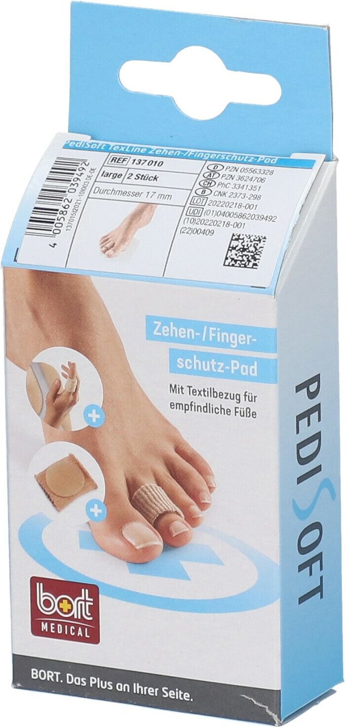 Bort PediSoft TexLine Zeh.Fing.Schutz Pad large 2 St Fingerling