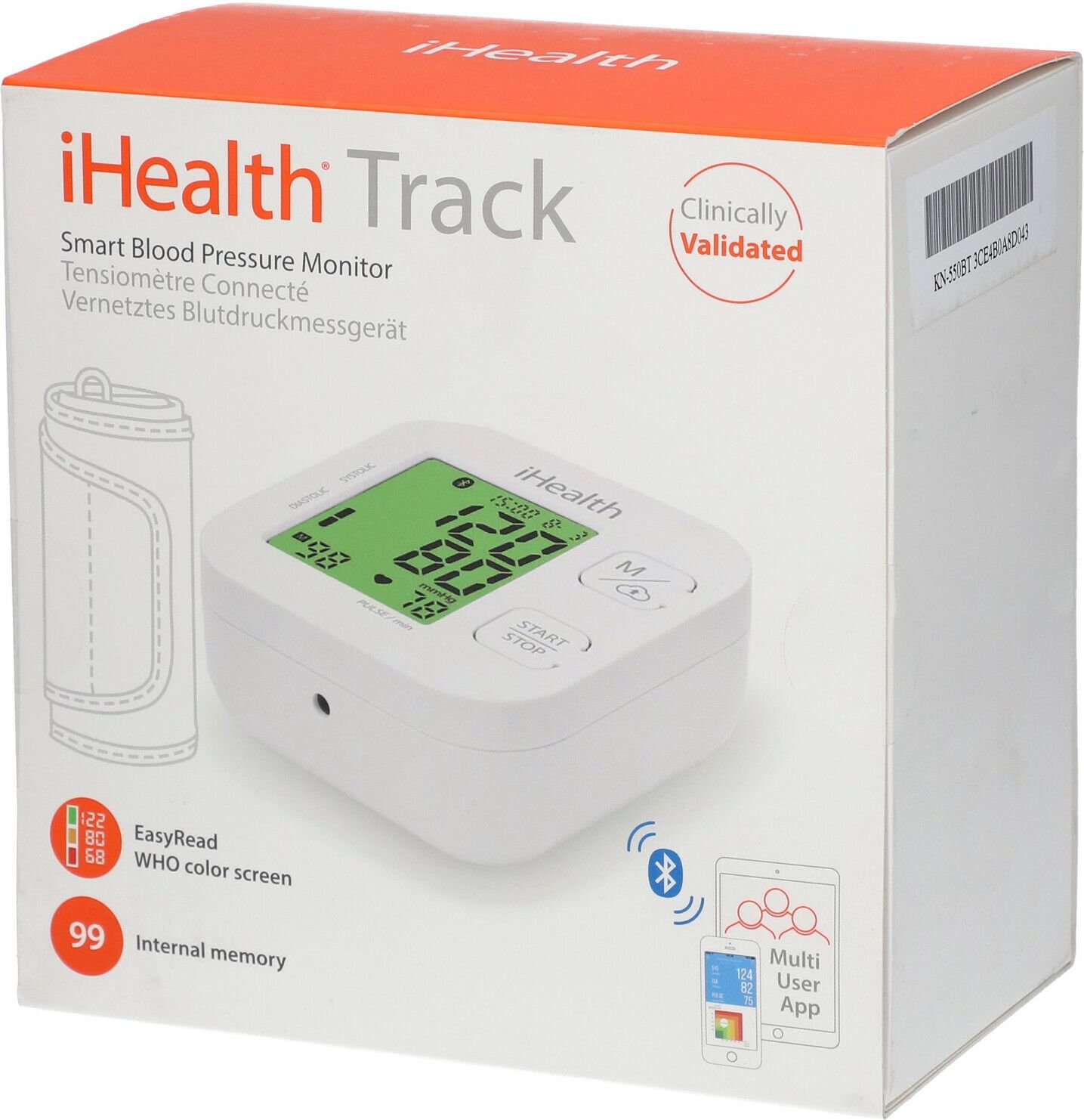 Blutdruckmessgerät iHealth Track Oberarm Bluetooth 1 St Sonstige