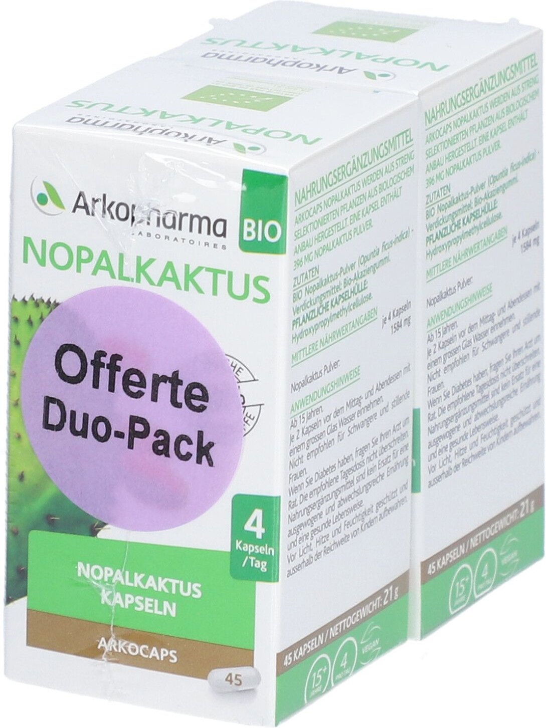 Thumbnail - Arkocaps Nopalkaktus Kaps VG Duo 2 x 45 Stk St Kapseln