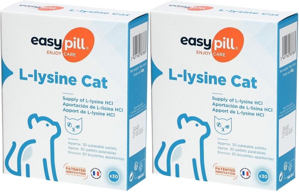 Easypill L-lysine Doppelpack 2x30x2 g Pellets