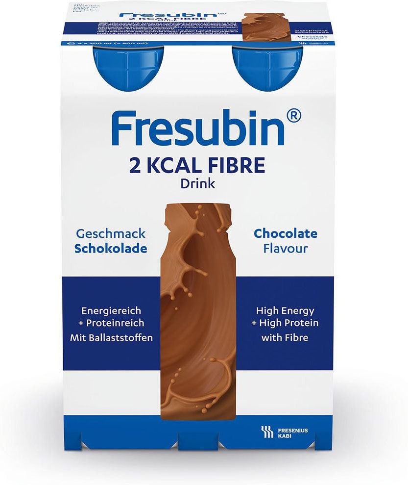 Fresubin 2 kcal Fibre Drink Schokolade Trinkfl. 4x200 ml Lösung