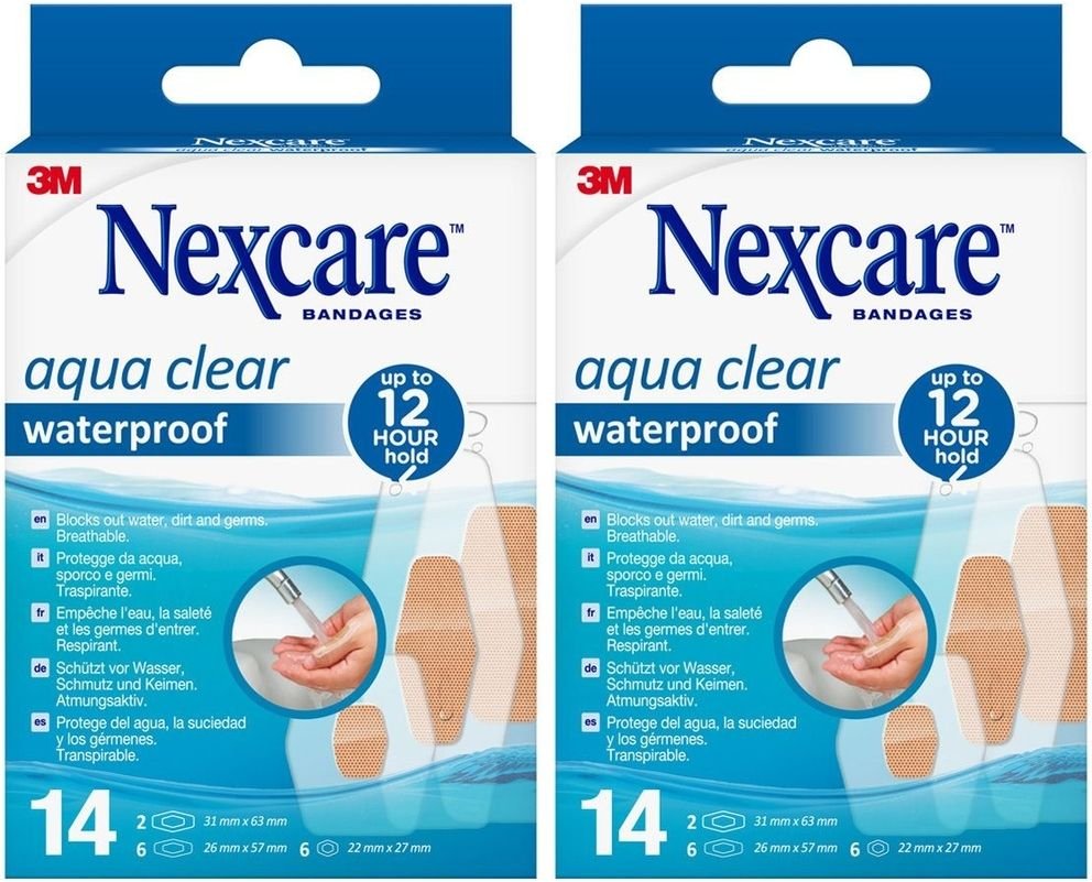 Nexcare Aqua Clear waterproof assortiert 3 Größen 2x 2x14 St Pflaster