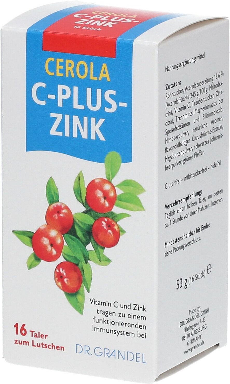Cerola C plus Zink Taler Grandel 16 St Bonbons
