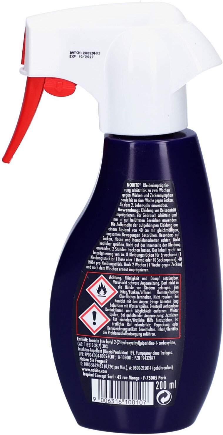 Nobite Kleider Imprägnierungsspray Pt19 200 ml Spray