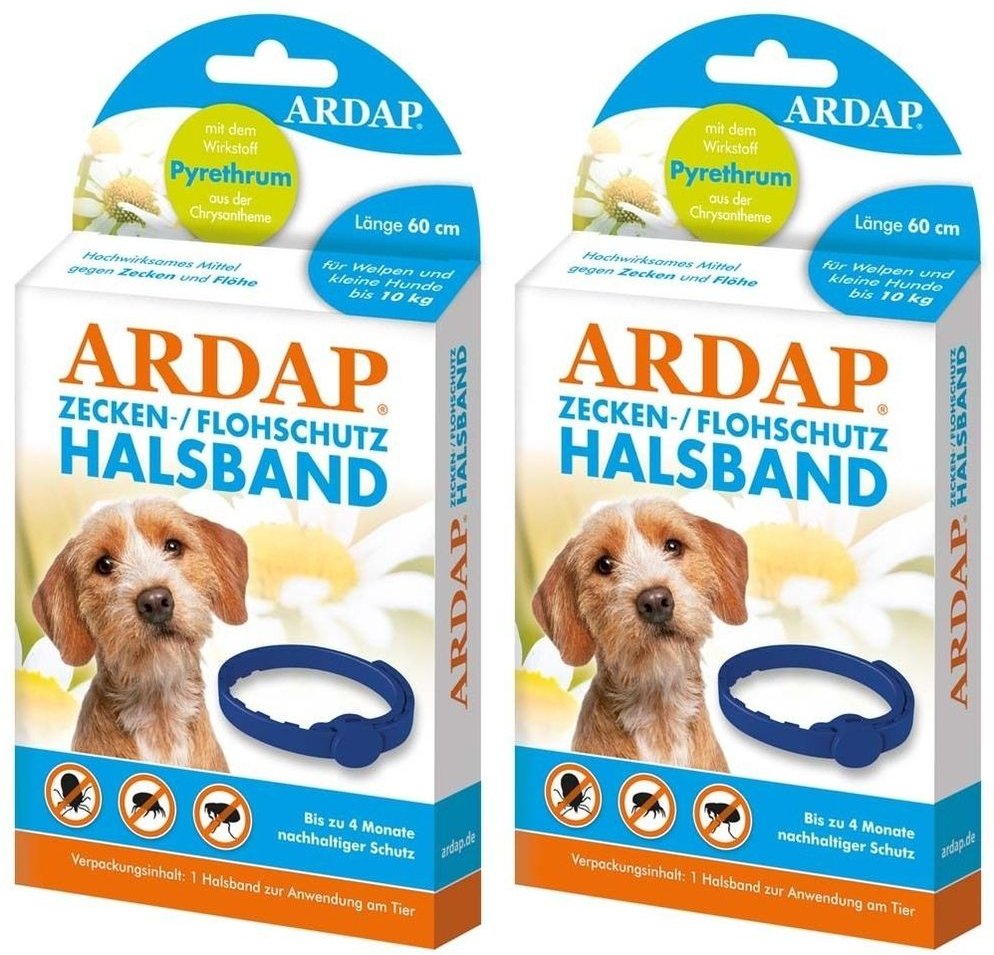 Ardap Zecken-/Flohschutzhalsb.kl.Hun.+Welp.b.10 kg 2x 2x1 St Halsband