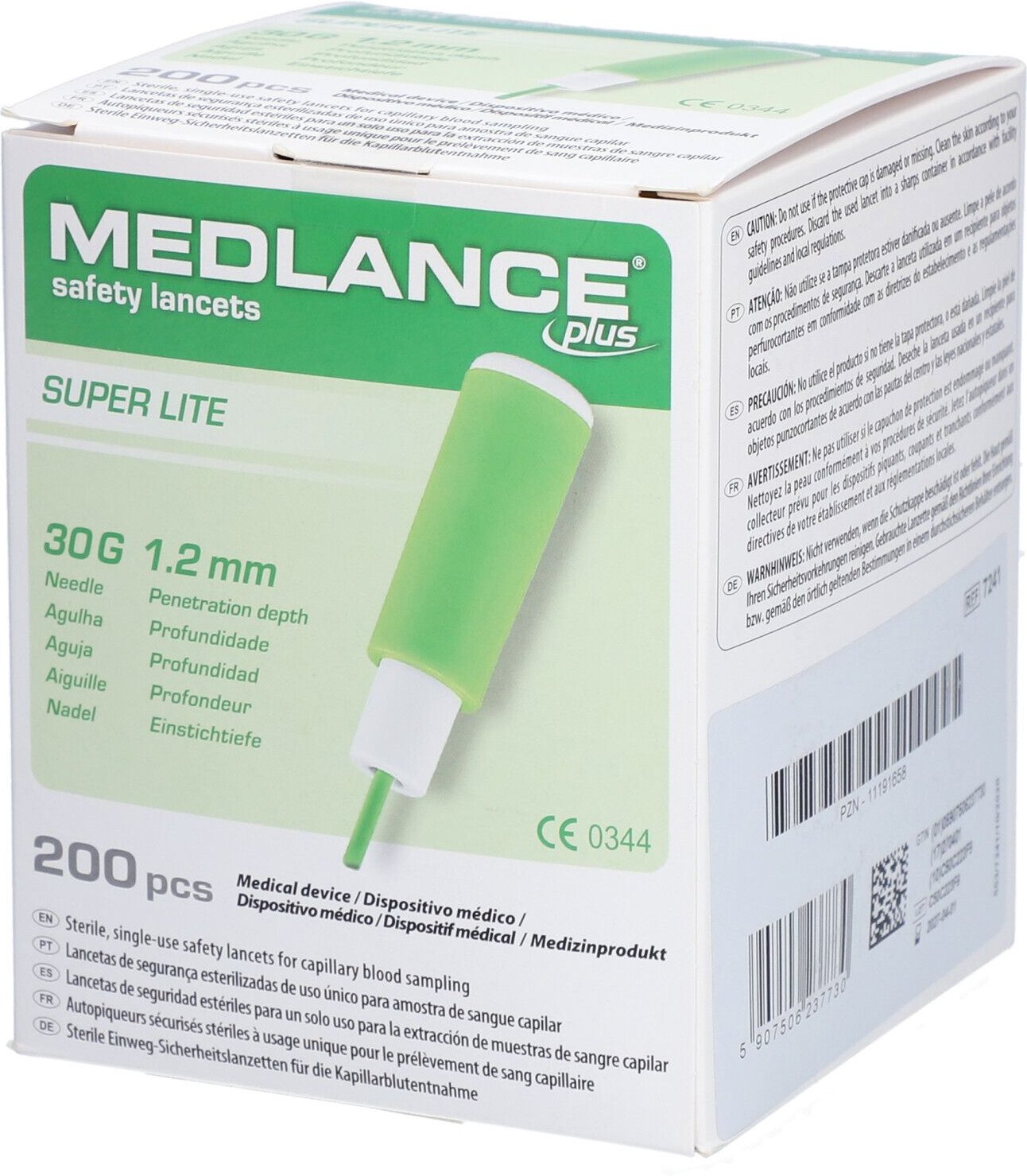 Medlance plus SuperLite Sicherheitslanz.30 G 1,2mm 200 St Lanzetten
