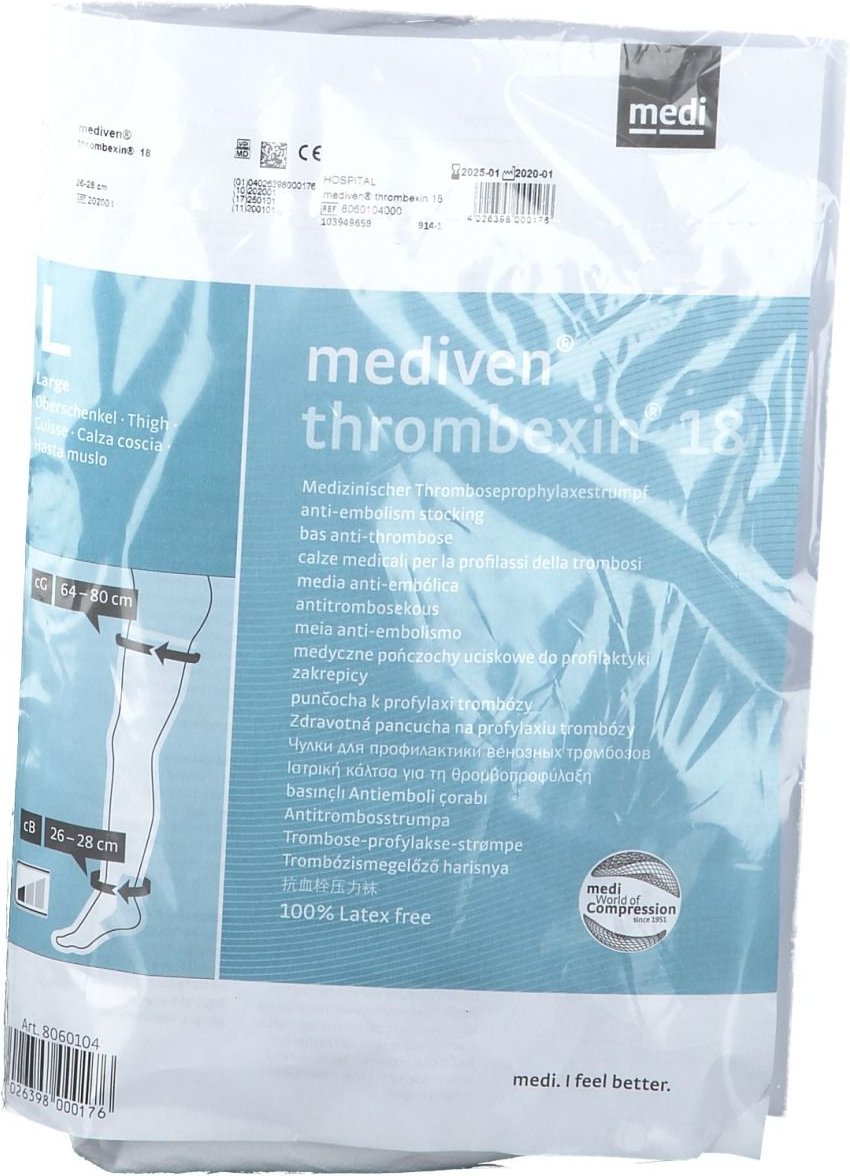 Mediven Thrombexin 18 Obersch.Str.Gr.L m.Haftb. 2 St Bandage(s)