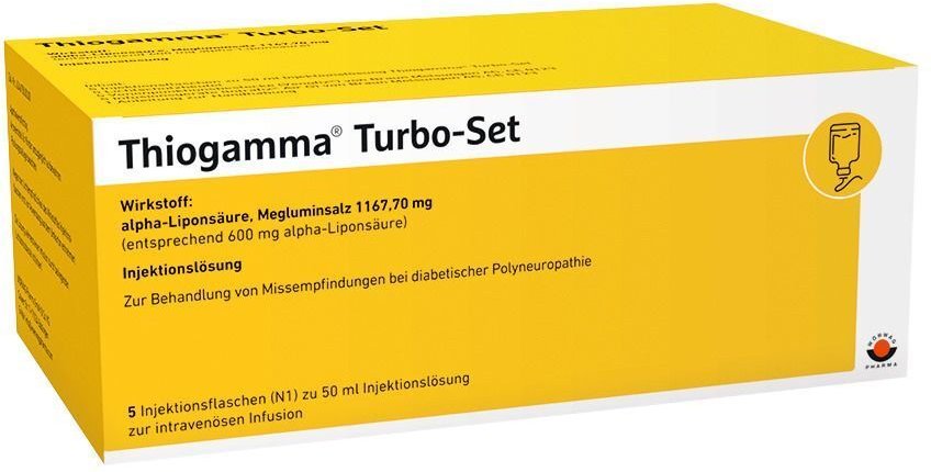 Thiogamma Turbo Set Injektionsflaschen 2x5x50 ml