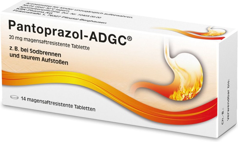 Pantoprazol ADGC 20 mg magensaftresistent Tabletten