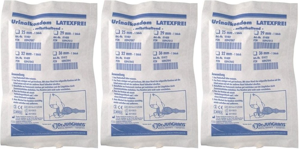 Urinalkondom LAT Fr36Mm SH x3 3x1 St Kondome