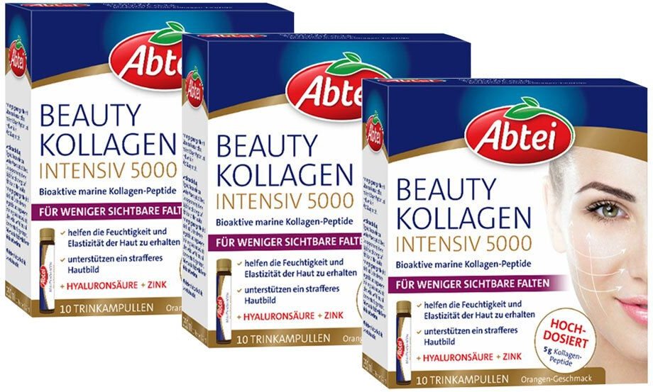 Abtei Beauty Kollagen Intensiv 5000 Trinkampullen 3er-Pack 3x10x25 ml