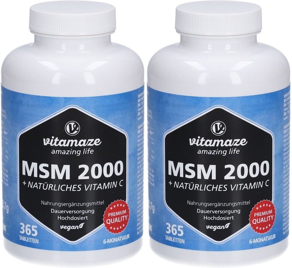 MSM 2000+Vitamin C Acerola Extrakt Tabletten 2x 2x365 St