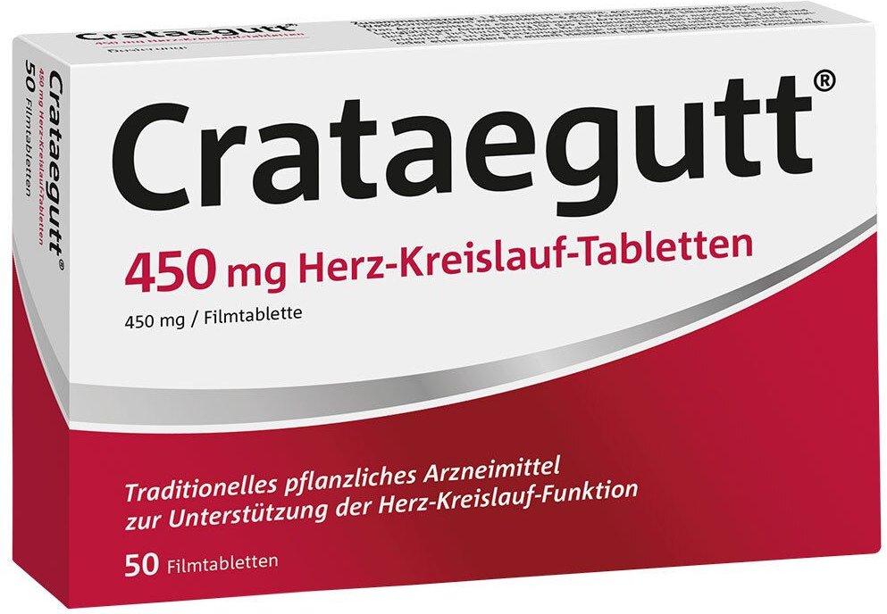 Crataegutt 450 mg Herz-Kreislauf-Tabletten 50 St Filmtabletten