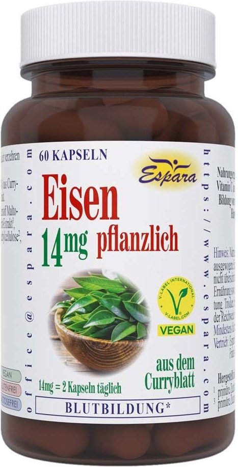 Eisen 14 mg pflanzlich Kapseln 60 St
