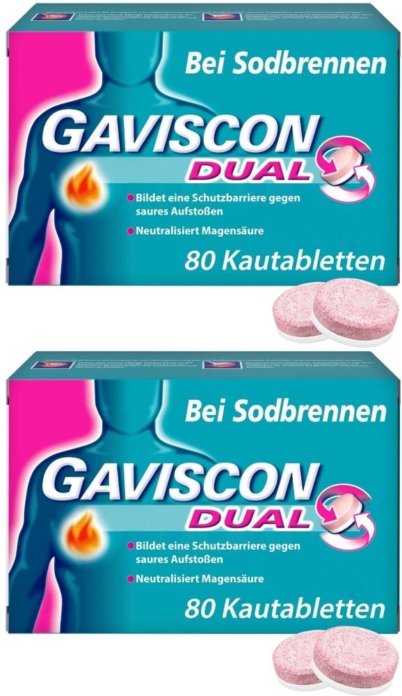 Gaviscon Dual 250mg/106,5mg/187,5mg Kautabletten x2 2x80 St