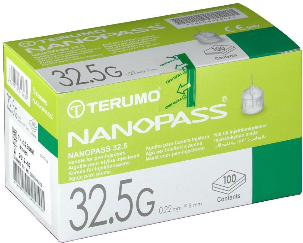 Terumo Nanopass 32,5G Pen Kanüle 0,22x8mm