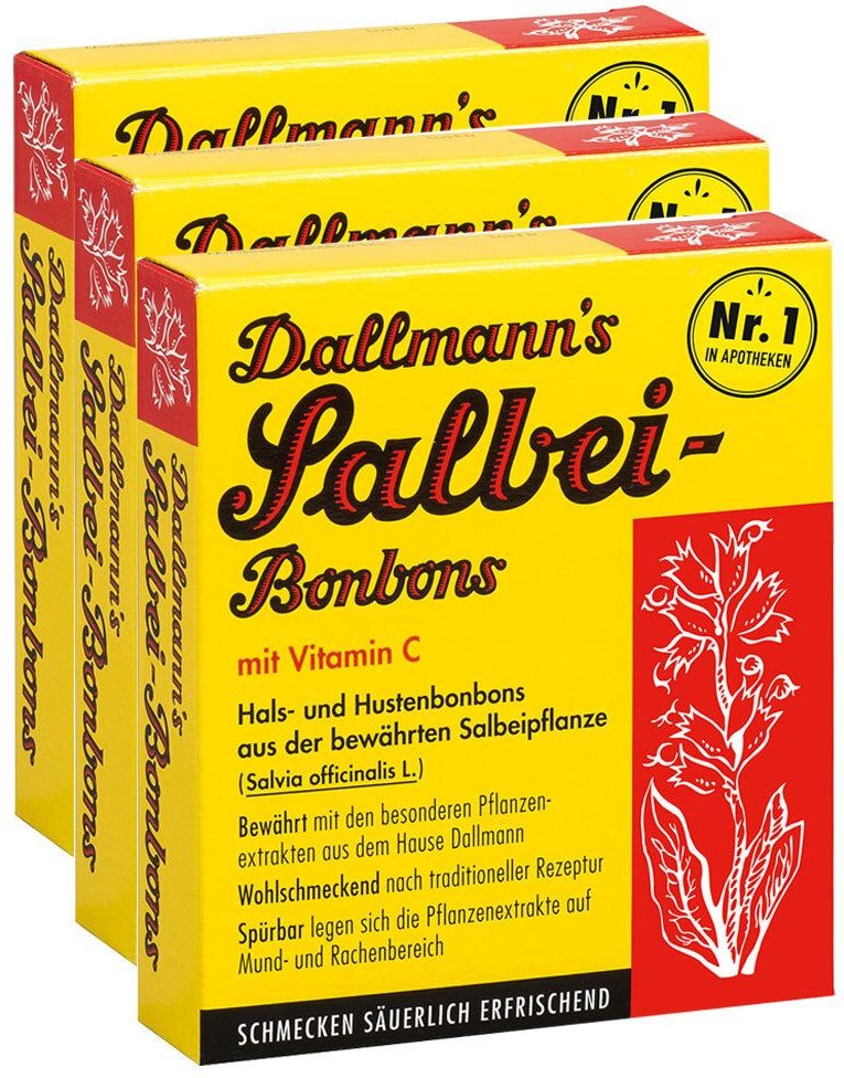 Dallmanns® Salbeibonbons Dreierpack 3x20 St Bonbons