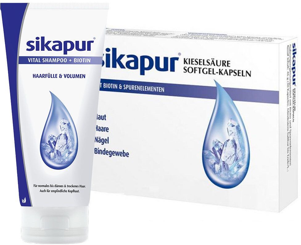 Skiapur Kieselsäure-Softgel-Kapseln mit Biotin & Sikapur Shampoo 1 St Set