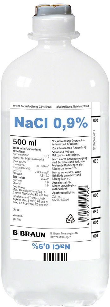 Isotone Kochsalz-Lösung 0,9% Braun Ecoflac Plus 500 ml Infusionslösung