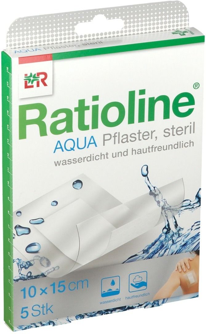 Ratioline aqua Duschpflaster Plus 10x15 cm steril 5 St Pflaster