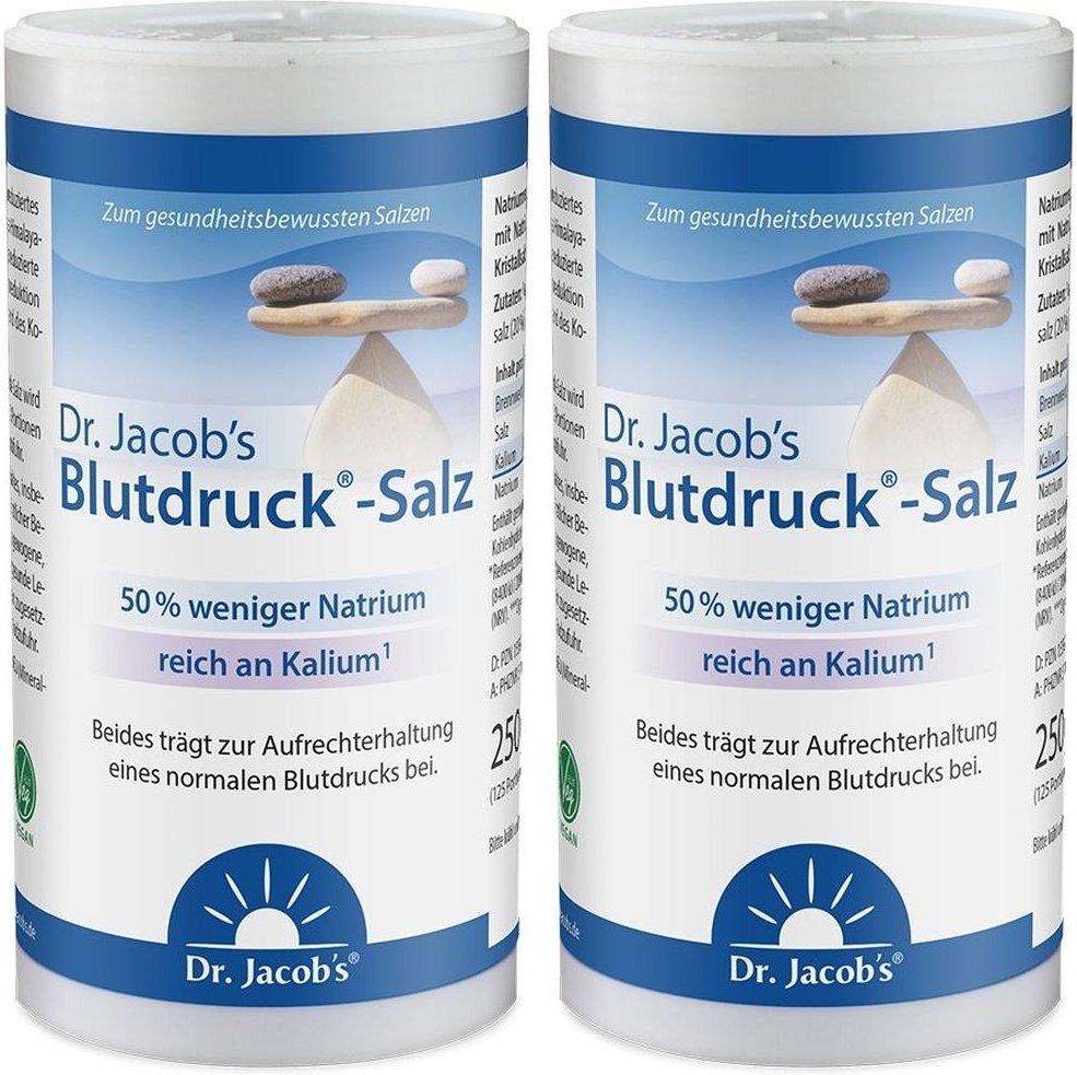 Blutdruck-Salz Dr.Jacob's 2x 2x250 g Salz