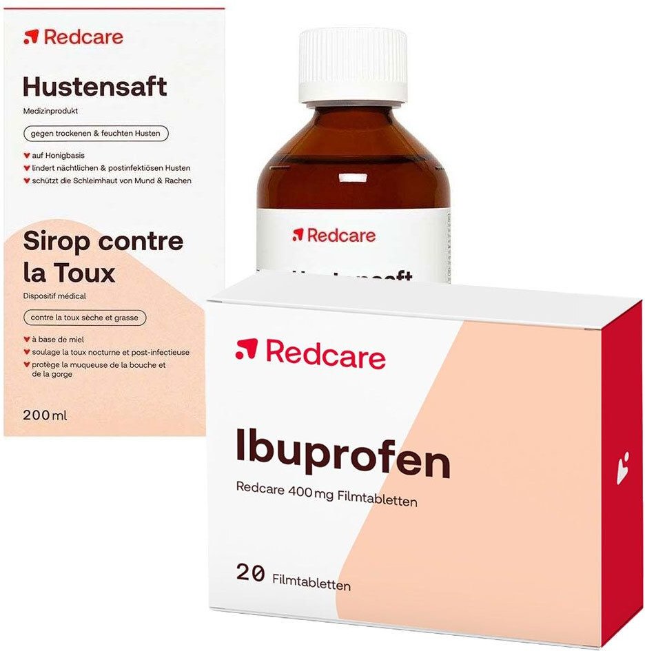 Redcare Halsschmerz-Spray + Hustensaft Ibuprofen 400 mg 1 St Set