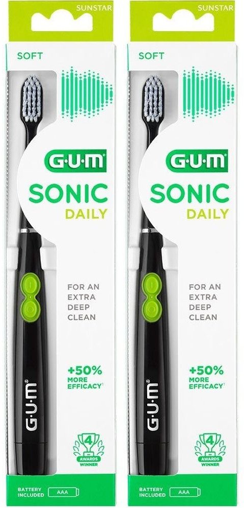 GUM Sonic Daily ZB Schwarz x2 2x1 St Zahnbürste