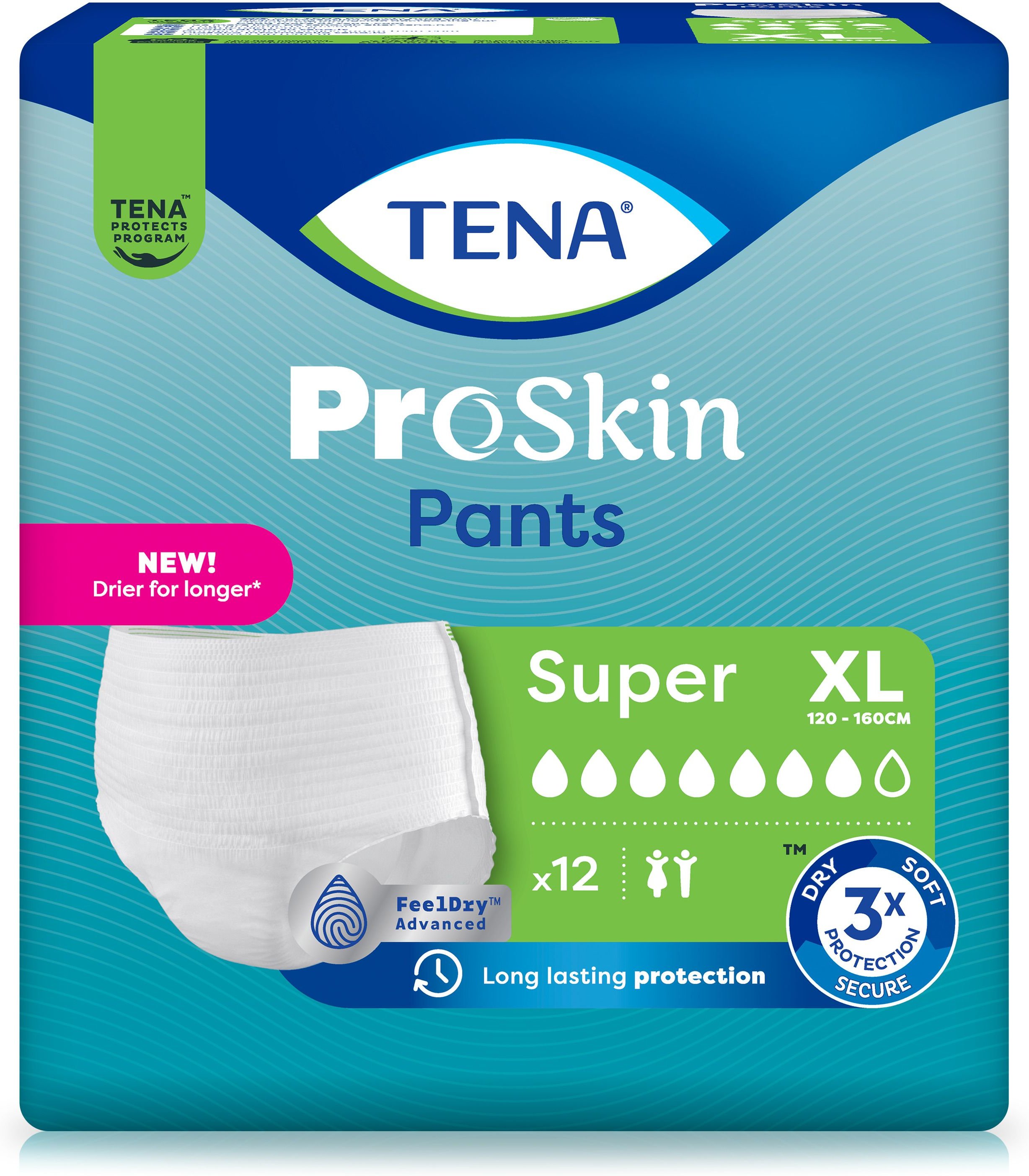 Tena Pants Super XL bei Inkontinenz 12 St Einlagen
