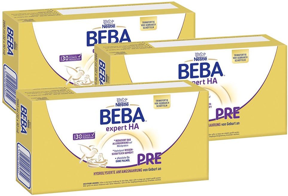 Nestle Beba Expert HA Pre trinkfertig 3-er Set 3x32x90 ml Flüssigkeit