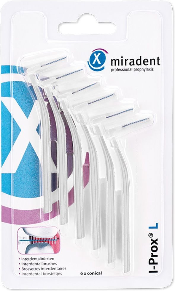 Miradent Interdentalbürste I-Prox L 0,6 mm weiß 6 St Zahnbürste
