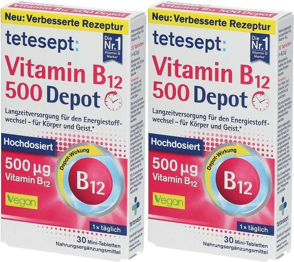 Tetesept Vitamin B12 500 Depot Filmtabletten 2x 2x30 St