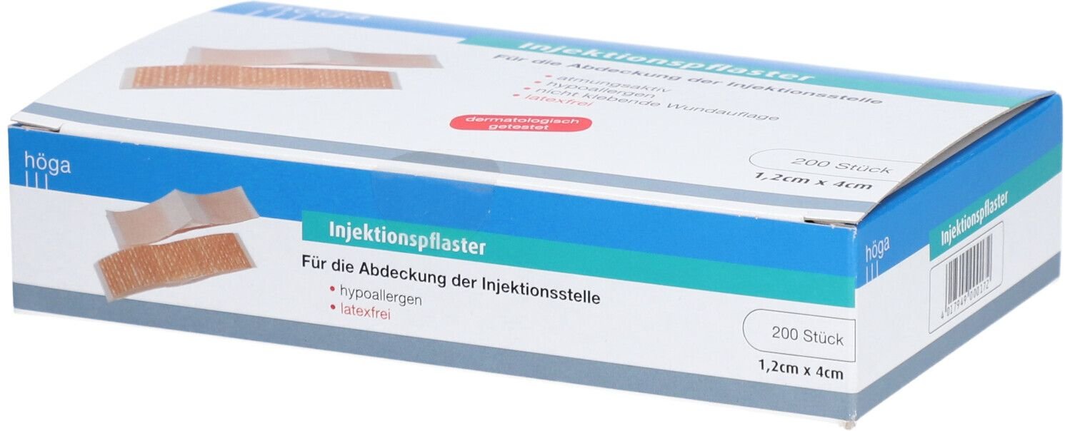 Injektionspflaster hypoallergen 1,2x4 cm 200 St Pflaster