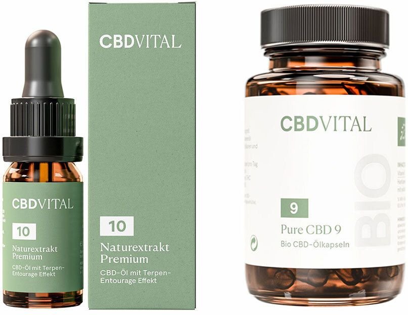 Thumbnail - Naturextrakt Premium 10% CBD Vital Tropfen +Cbd Pure 9 5% Kapseln 1 St Set