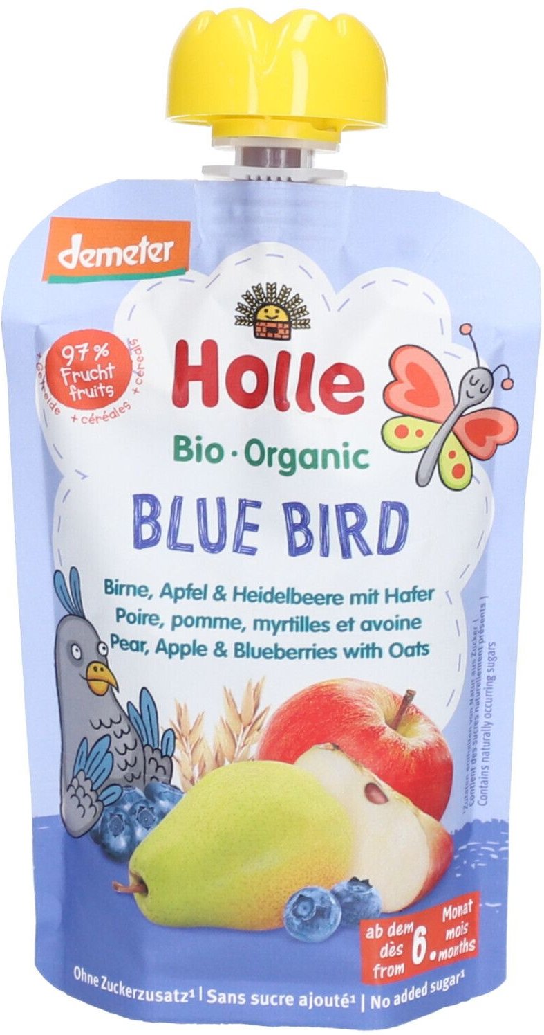 Thumbnail - Holle Blue Bird Pouchy Birn Apf Heidel Hafer 100 g Bio Futter