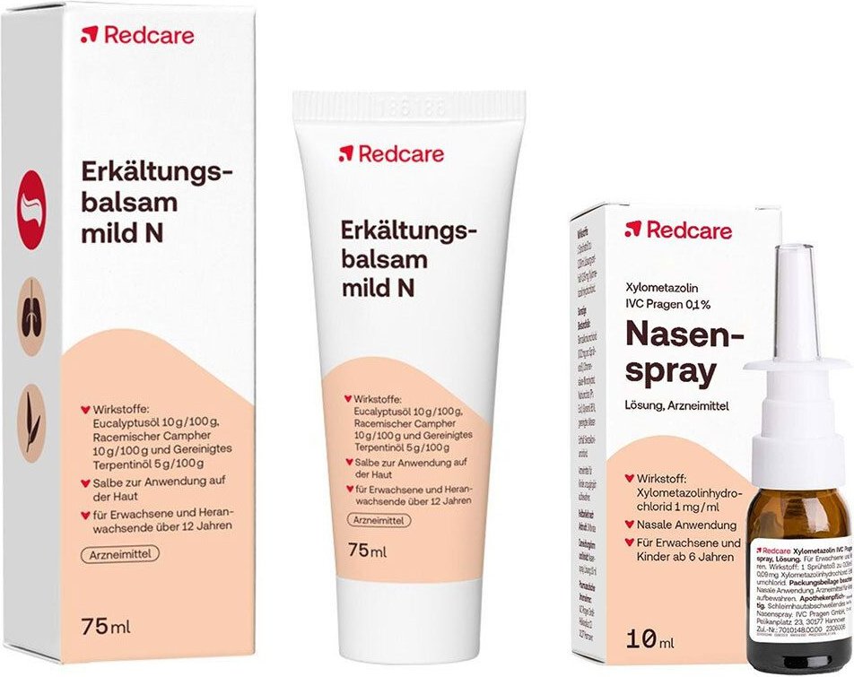 Redcare Xylo 0,1 % Nasenspray + Erkältungsbalsam mild N 1 St Set