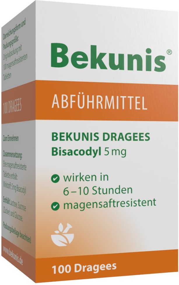 Bekunis Dragees Bisacodyl 5 mg magensaftres.Tabl. 100 St Tabletten magensaftresistent