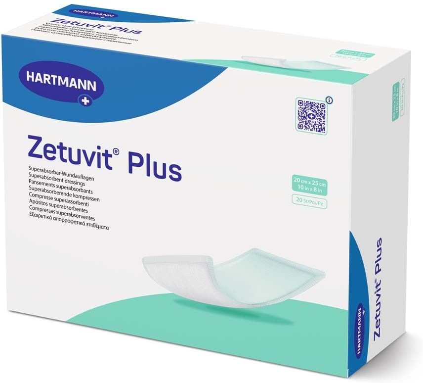 Zetuvit Plus extrastarke Saugkompr.steril 20x25 cm 20 St Kompressen