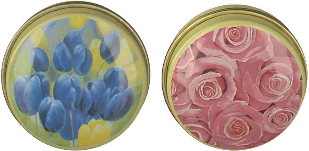 Pillendose rund Blumen Motiv 1 St Dose