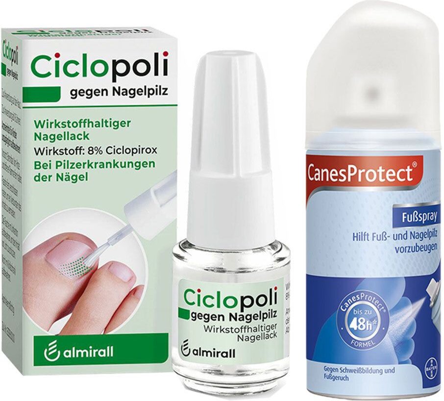 Ciclopoli gegen Nagelpilz + Canesprotect Fußspray 1 St Set