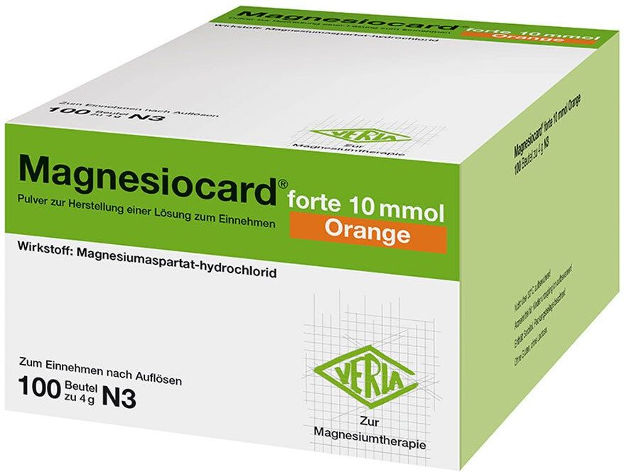 Magnesiocard forte 10 mmol Orange Plv.z.H.e.L.z.E. 100 St Pulver zur Herstellung einer Lösung zum Einnehmen