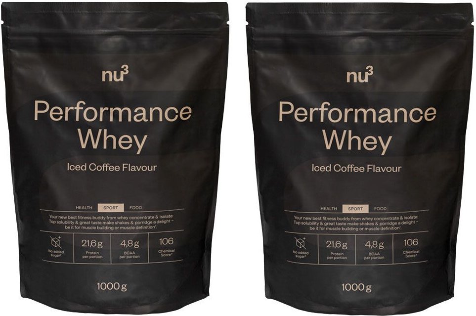 nu3 Performance Whey, Iced Coffee, Pulver Doppelpack 2x1000 g