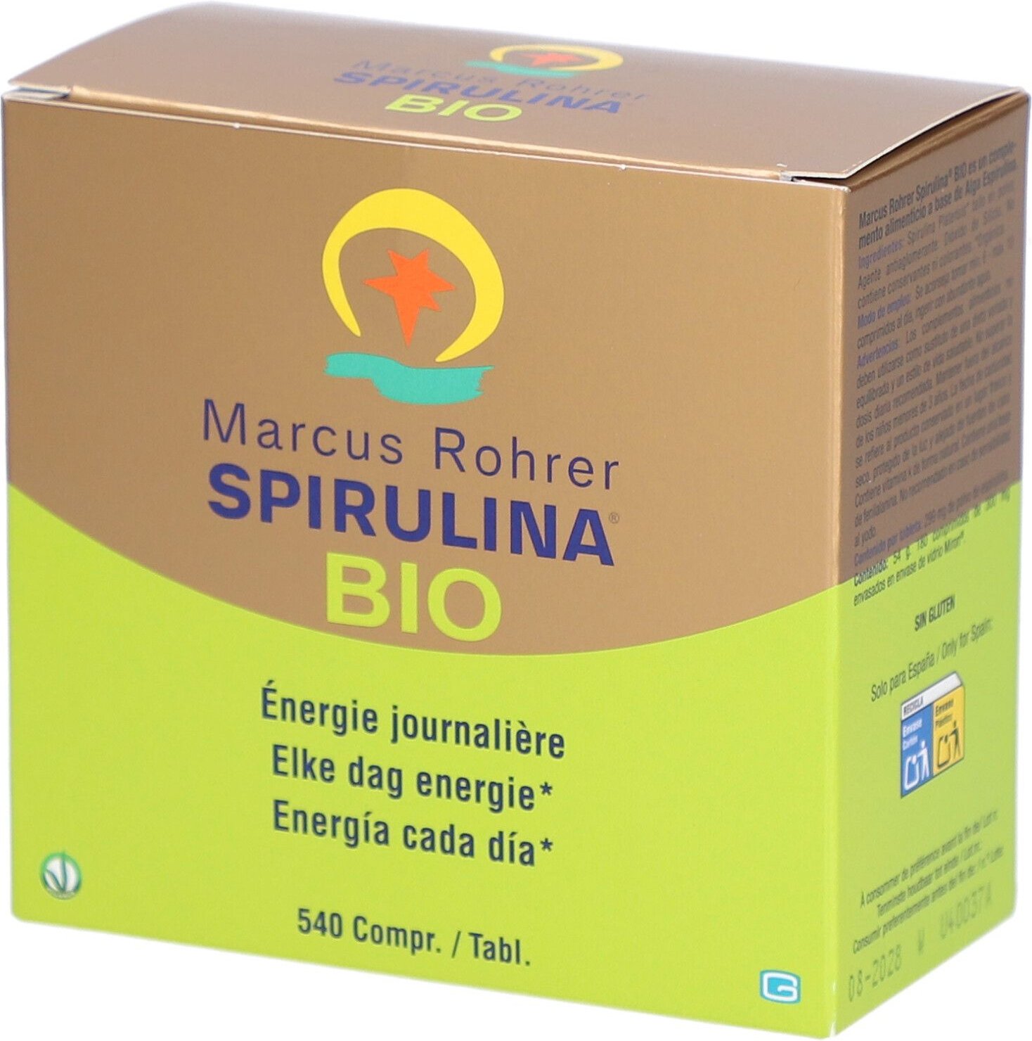 Marcus Rohrer Bio Spirulina Navulverpakking 3x180 St Tabletten